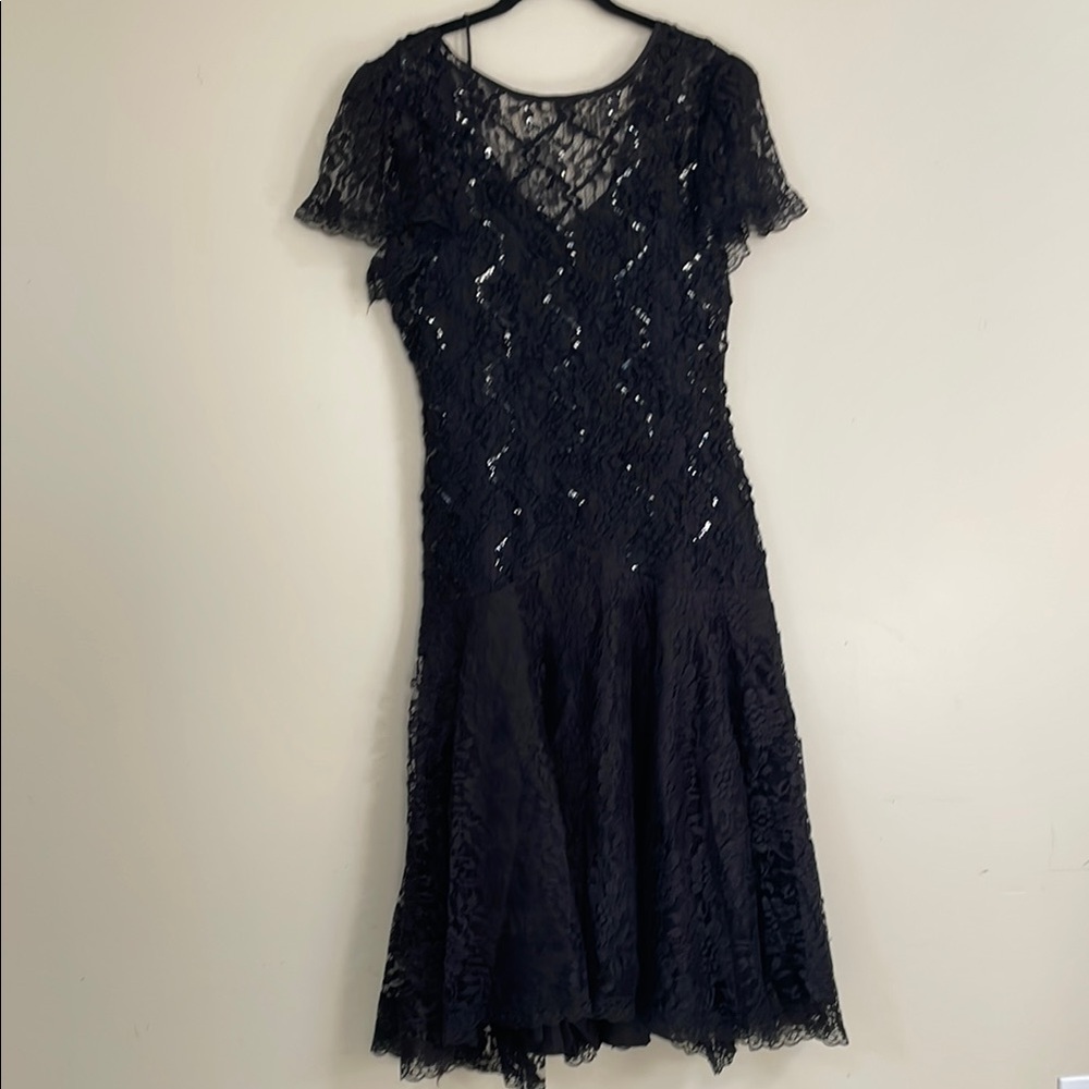 VINTAGE Gothic Wedding dress Elegant Black Lace Maxi Dress